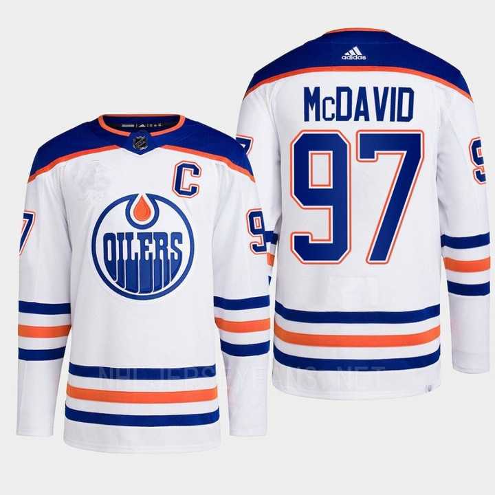 Men%27s Edmonton Oilers #97 Connor McDavid White Adidas Away Stitched Hockey Jersey